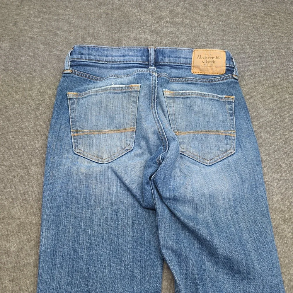 Abercrombie Fitch Jeans Mens 30x32 Blue Skinny Button Fly Casual Faded